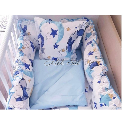 Бебешко спално бельо Сини звездички 